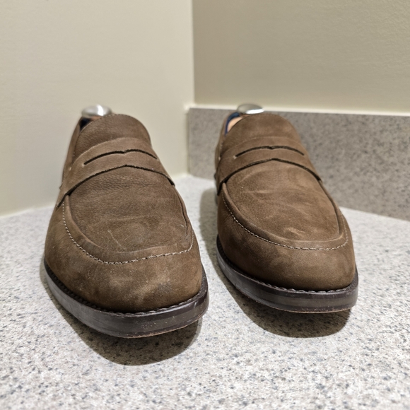 Johnston & Murphy 20-4932 Brown Suede Penny Loafers - Picture 4 of 8